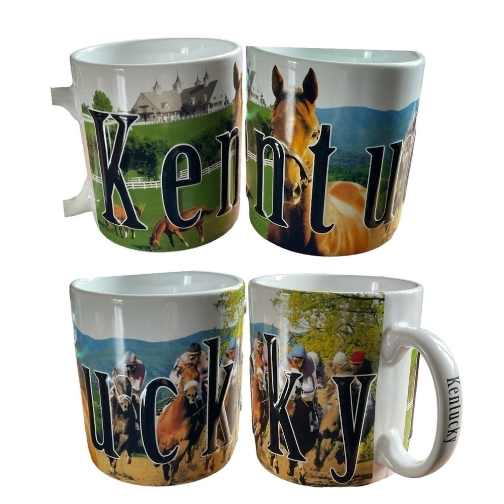 Americaware Mug Kentucky Derby Horse Racing Equestrian‎ Oversized Coffee Cup